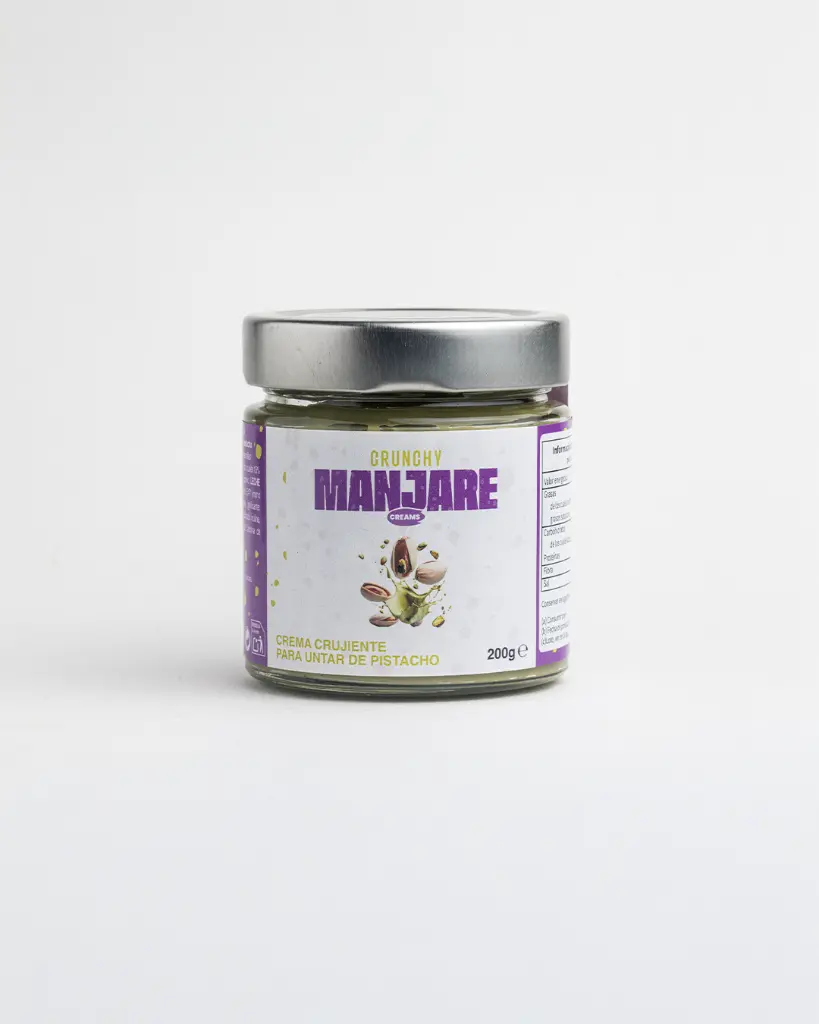 Manjare Crunchy - Crema de Pistacho dulce con trozos de Pistacho Crujiente